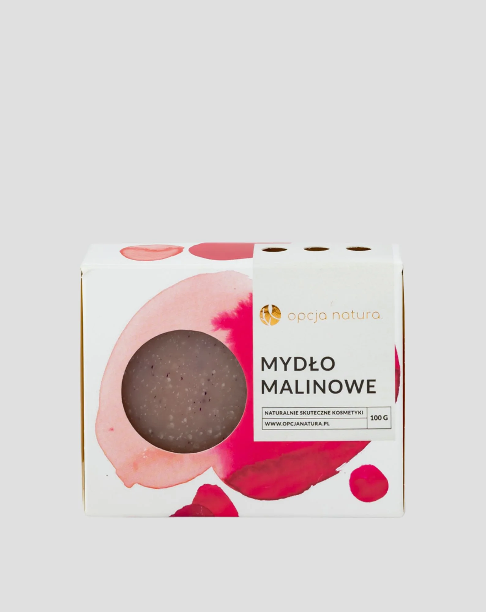 100% naturalne mydło sodowe w kostce malinowe tradycyjne z olejami roślinnymi Opcja Natura