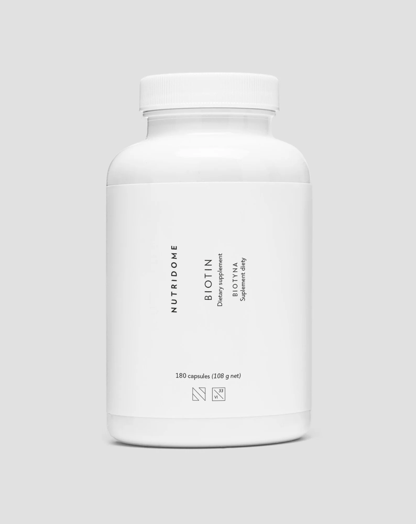 Biotyna w kapsułkach 2500 mcg witaminy H na włosy, skórę i paznokcie Nutridome 180 szt.