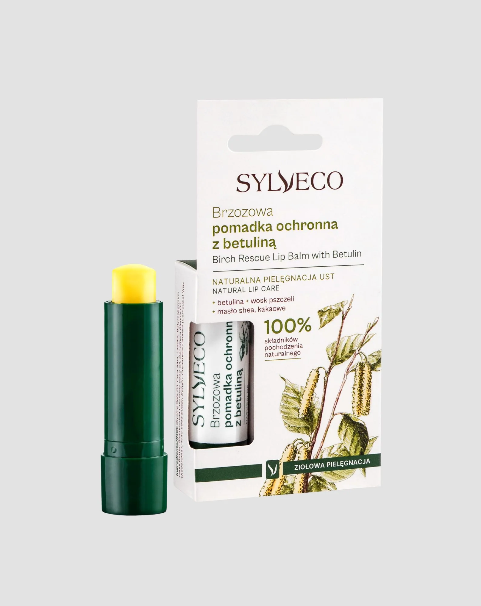 Brzozowa pomadka ochronna do ust z betuliną i naturalnymi olejami Sylveco
