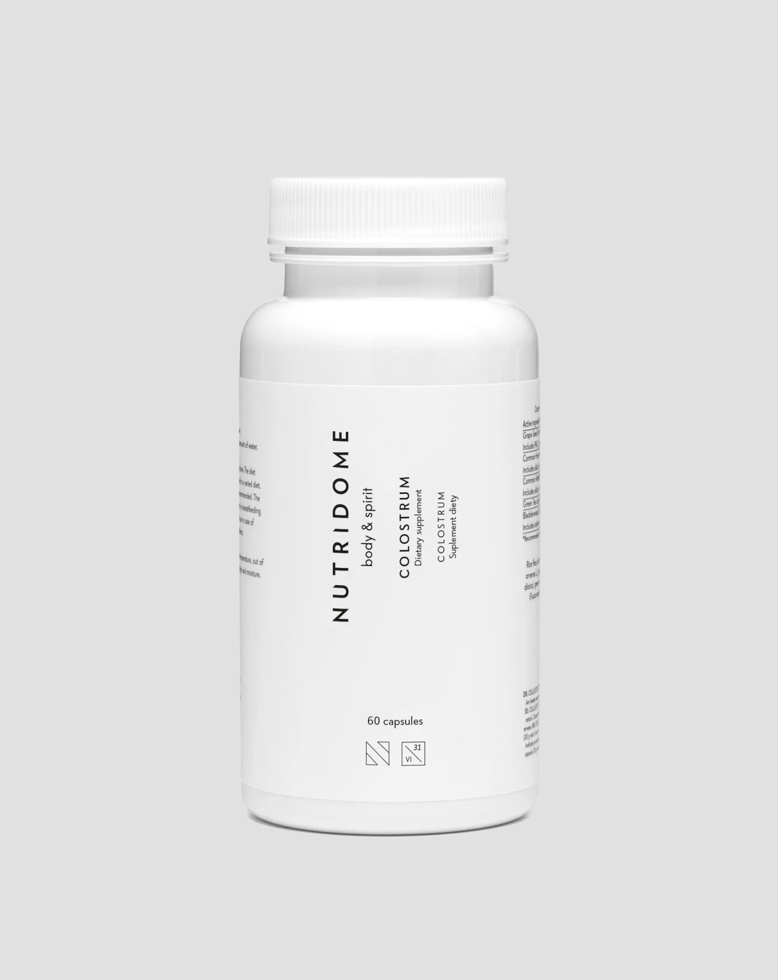 Colostrum 1000 mg/dzień na odporność, siara bydlęca z witaminami i minerałami Nutridome 60 szt.