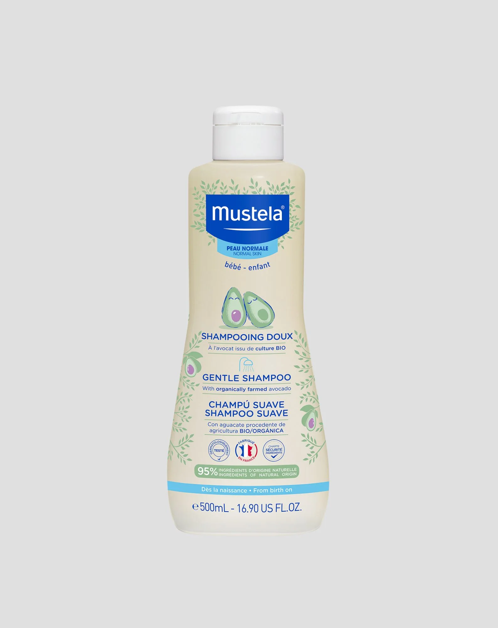 Delikatny szampon dla dzieci z organicznym awokado Mustela