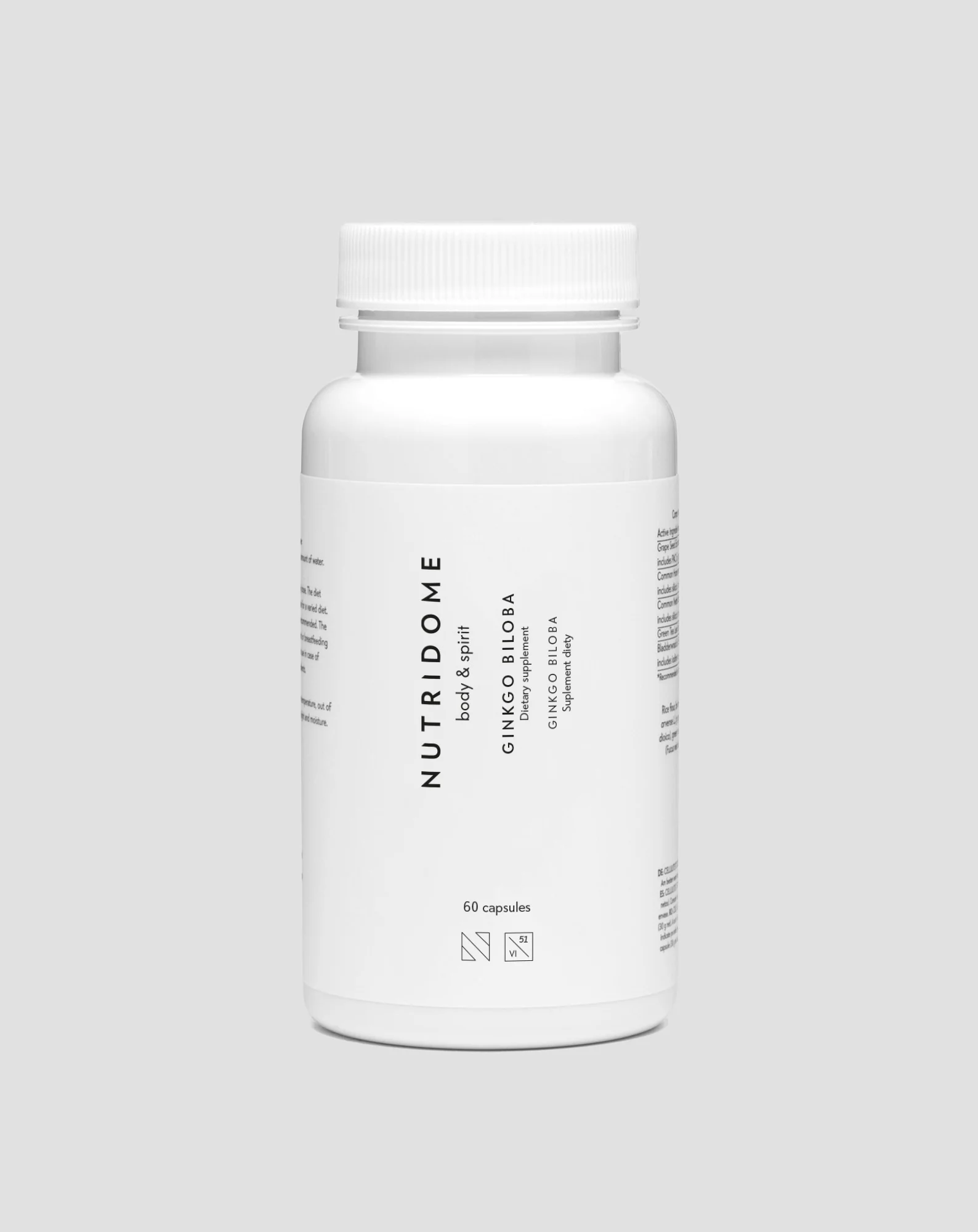 Ginkgo Biloba ekstrakt z liści miłorzębu japońskiego Nutridome 60 szt.