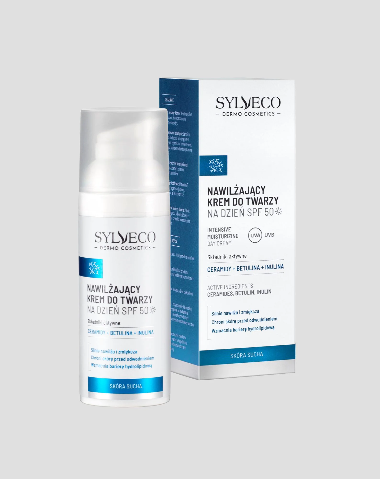 Intensywnie nawilżający krem na dzień z filtrem SPF 50 Sylveco Dermo - Image 3