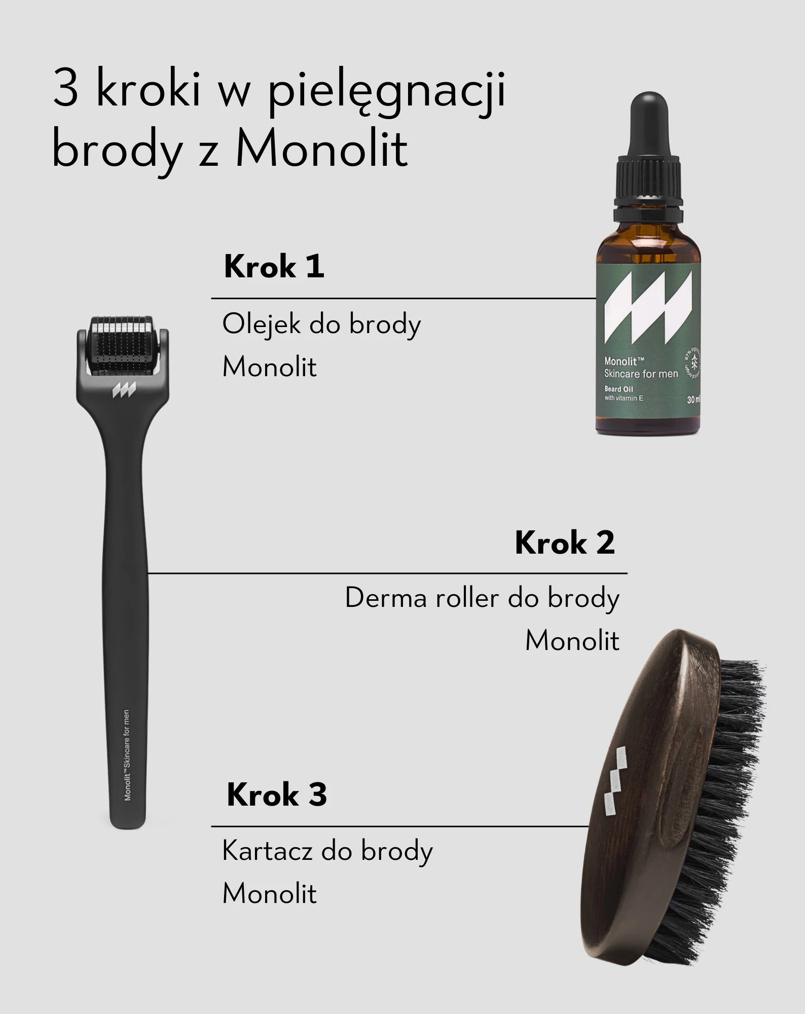 Szczotka do brody kartacz z drewna bukowego z naturalnym włosiem dzika Monolit - Image 4