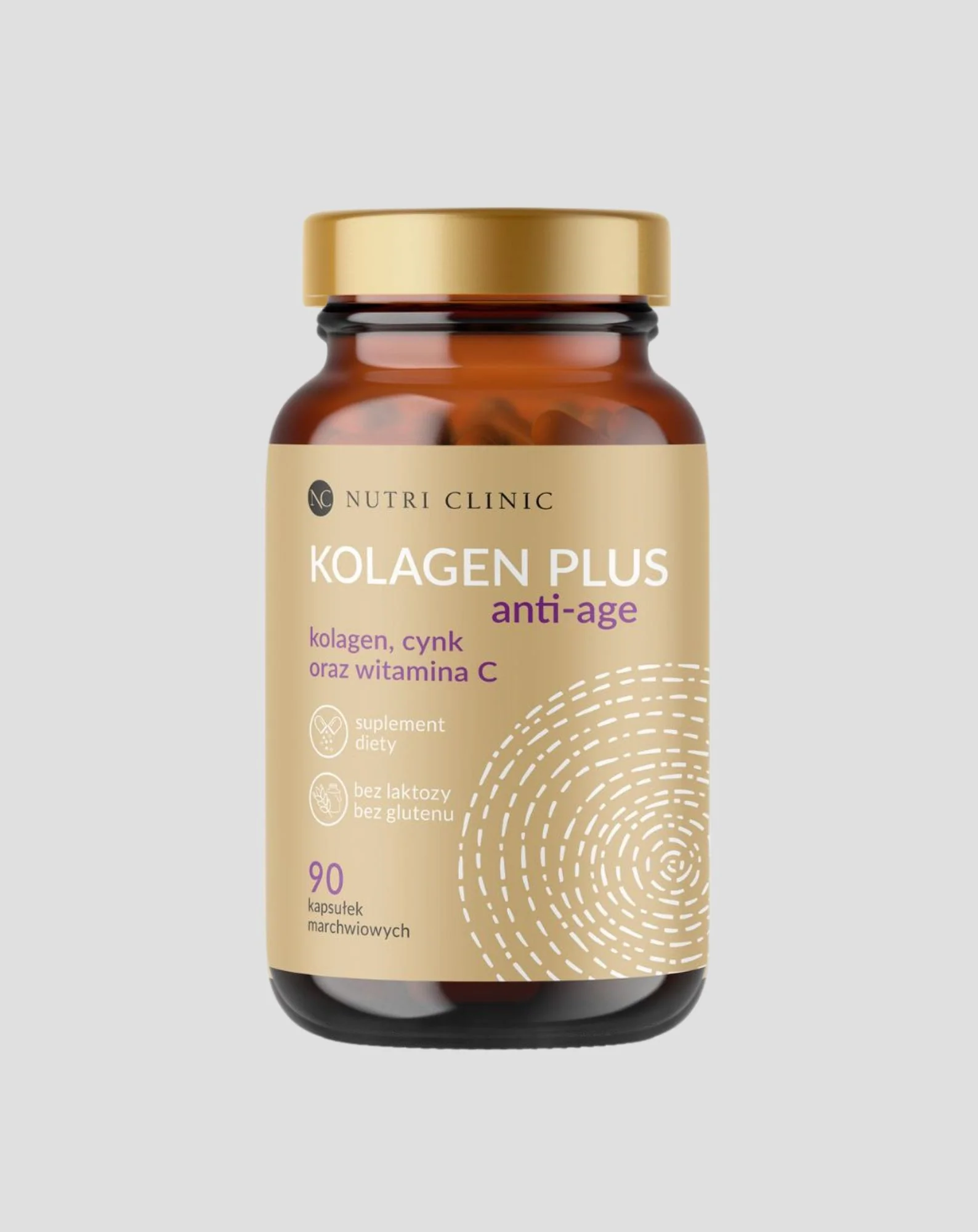 Kolagen plus anti-age kapsułki z kolagenem cynkiem i witaminą C Nutri Clinic 90 kapsułek