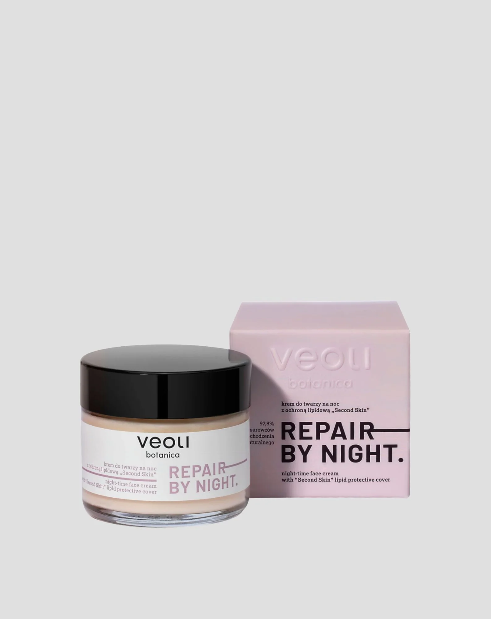 Krem do twarzy na noc z ochroną lipidową Second skin Repair by night Veoli Botanica