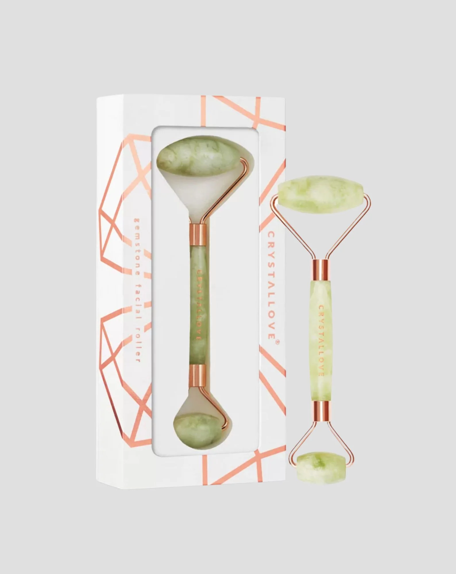 Masażer do twarzy z jadeitu - naturalnego kamienia młodości Jade roller Crystallove