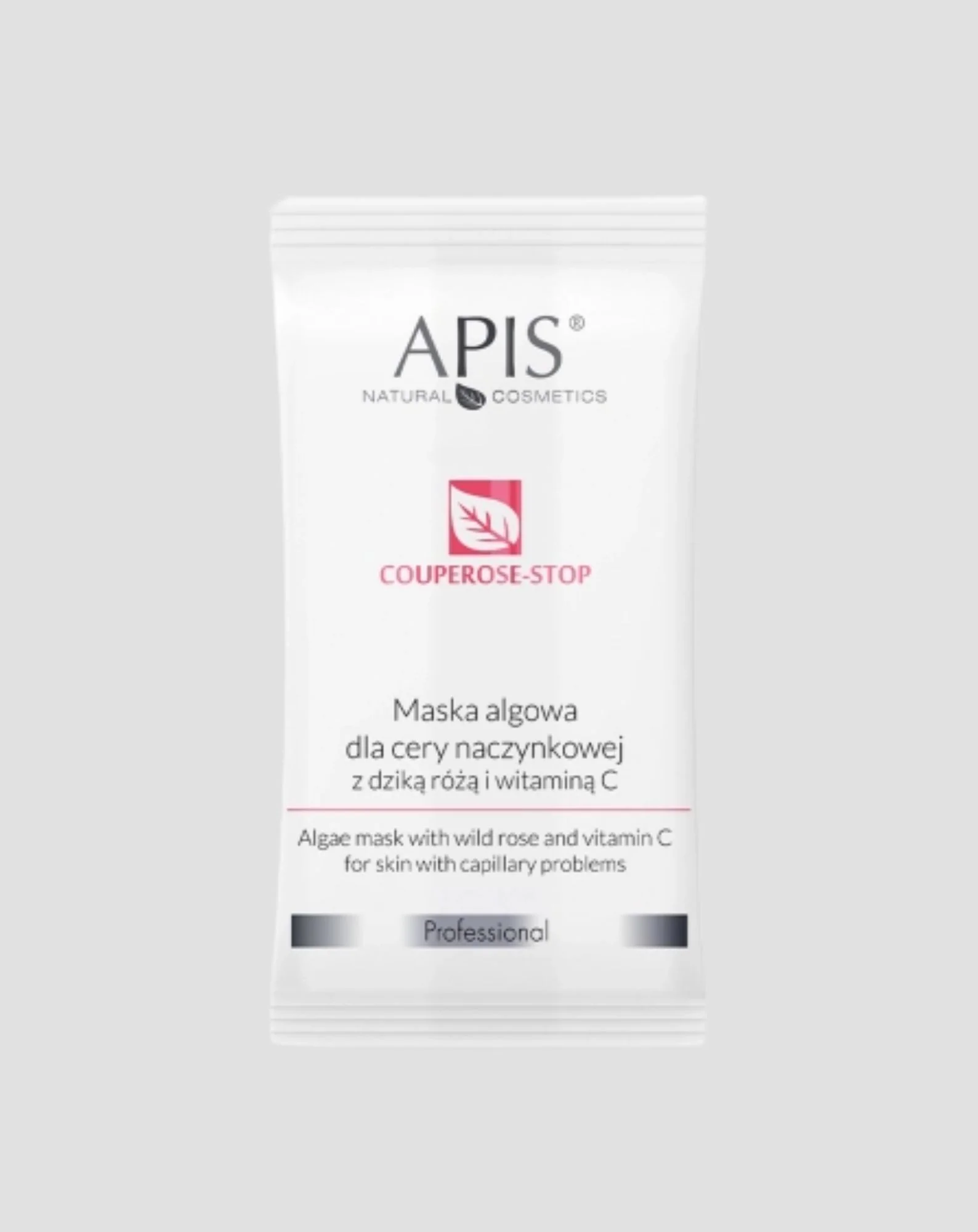 Maska algowa dla cery naczynkowej z dziką różą i witaminą C Couperose-Stop Apis