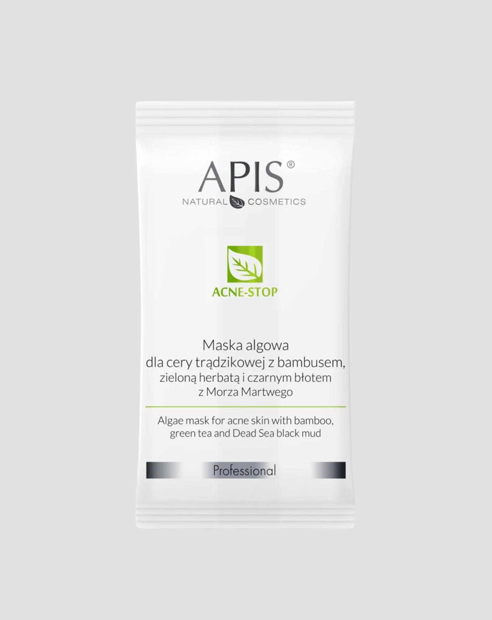 Maska algowa dla cery trądzikowej z bambusem i zieloną herbatą Acne-Stop Apis