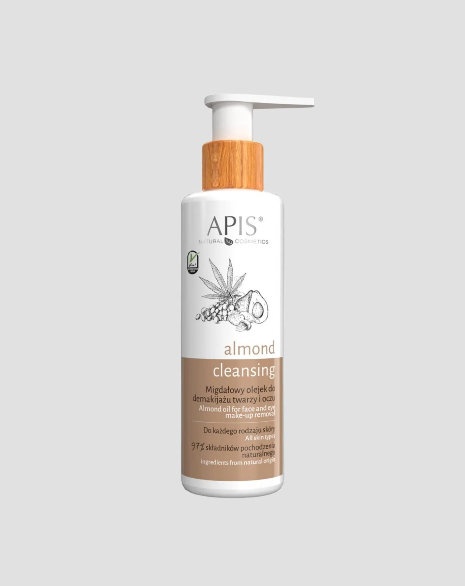 Migdałowy olejek do demakijażu twarzy i oczu Almond Cleansing Apis
