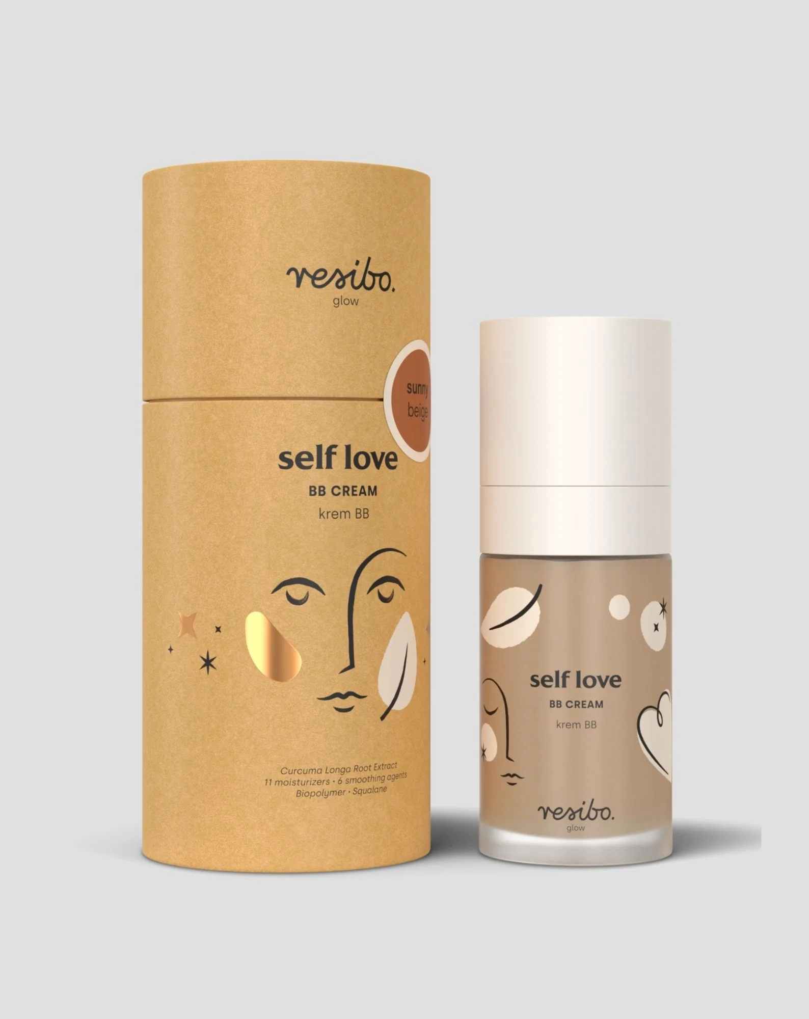 Naturalny i ekologiczny krem BB Self Love do twarzy w odcieniu Sunny Beige 30 ml Resibo - Image 2