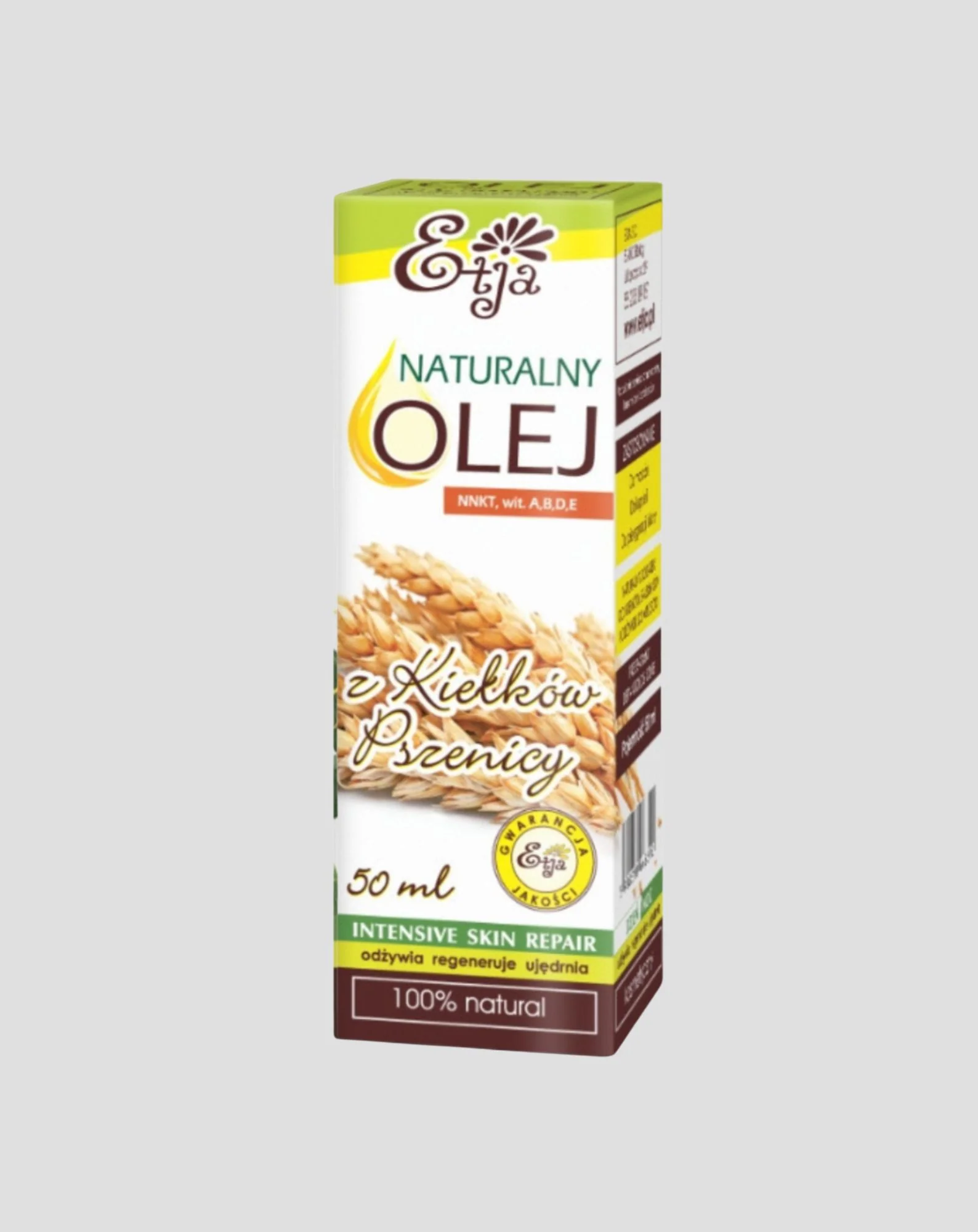 Naturalny olej z kiełków pszenicy bogaty w proteiny i kwasy tłuszczowe Etja
