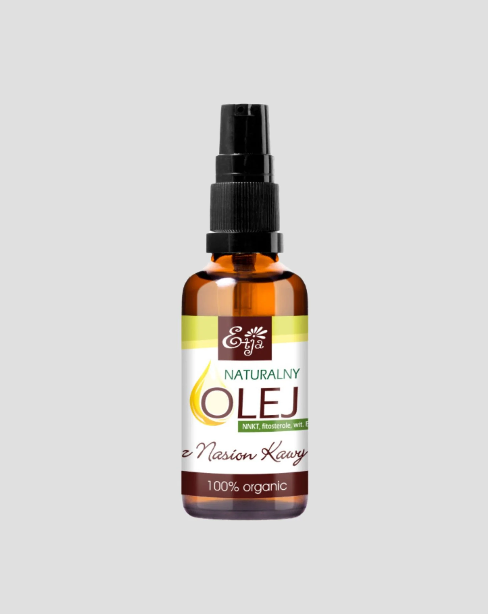 Naturalny olej z nasion kawy BIO na opuchnięcia, zmarszczki i cellulit Etja