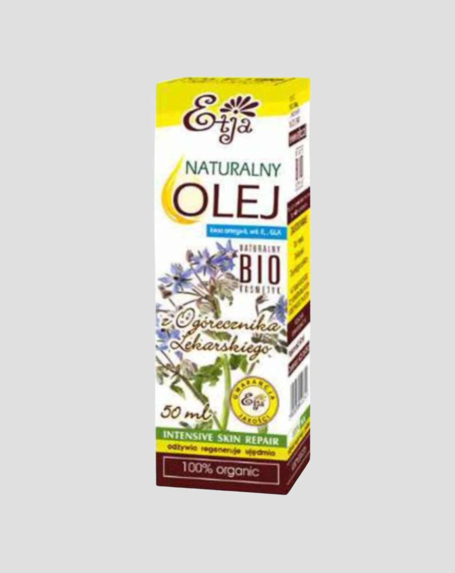 Naturalny olej z ogórecznika lekarskiego BIO o dużej ilości kwasu gamma-linolowego Etja