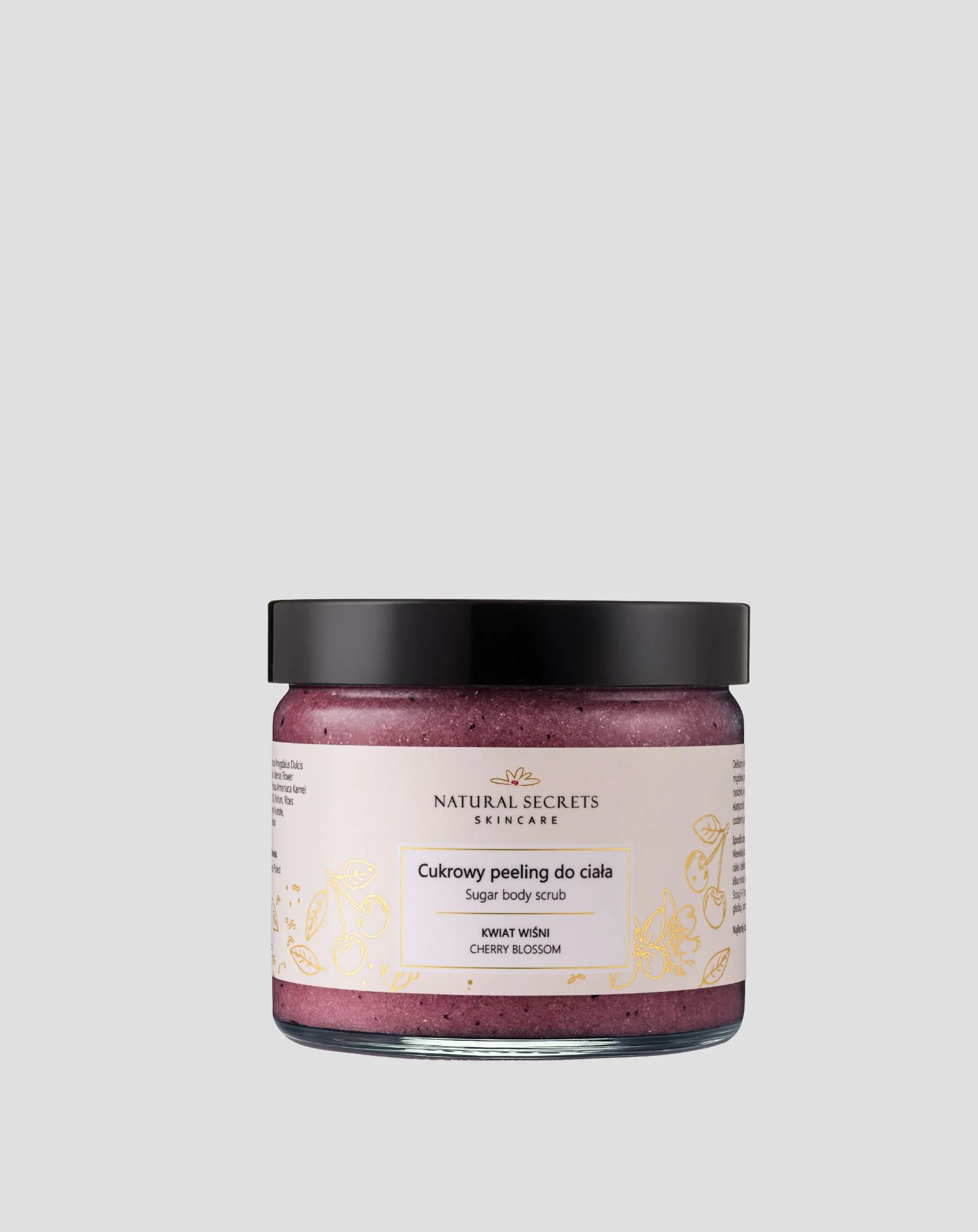 Naturalny peeling cukrowy do ciała o pięknym zapachu kwitnącej wiśni Natural Secrets