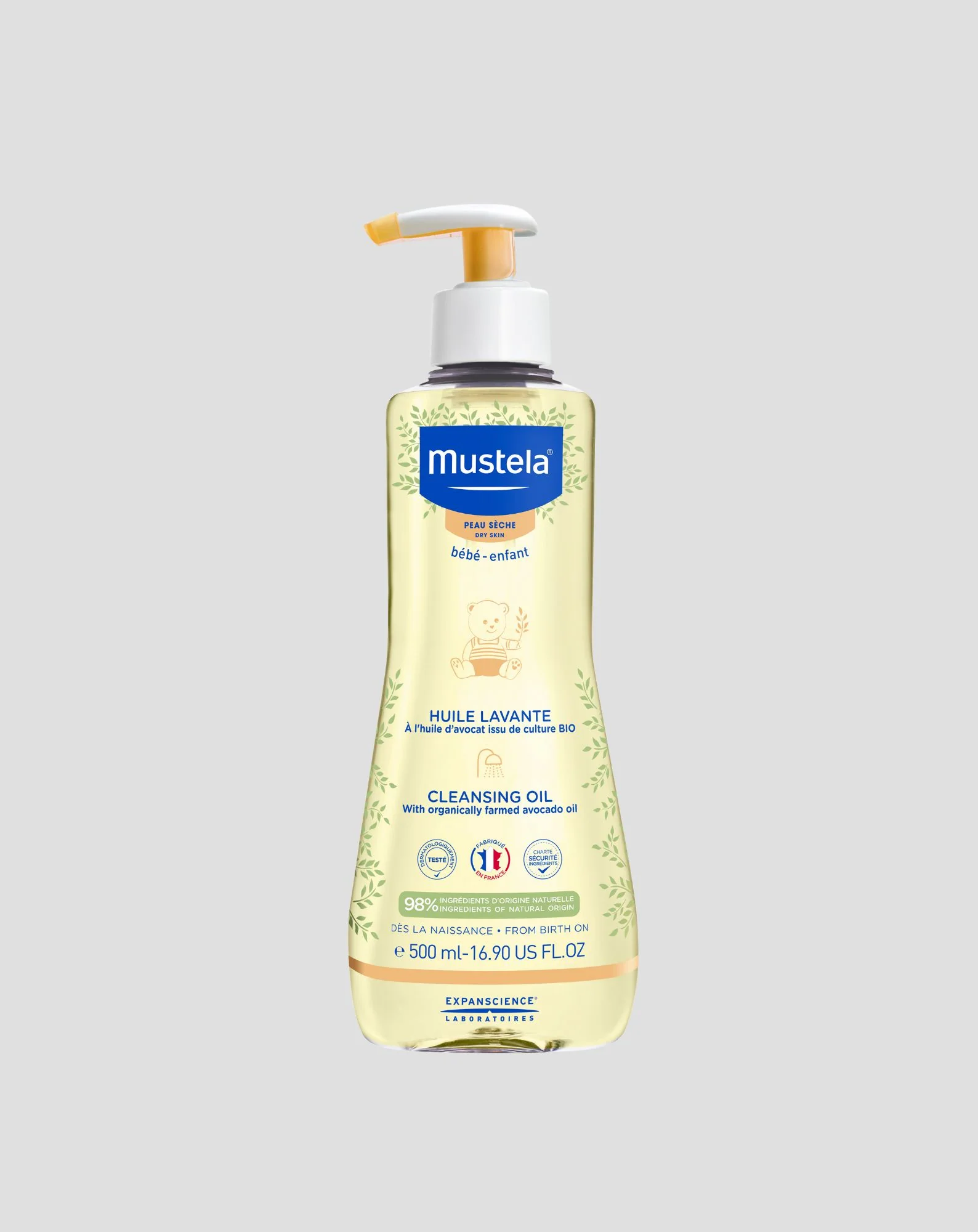 Olejek myjący z Cold cream z organicznym awokado Mustela