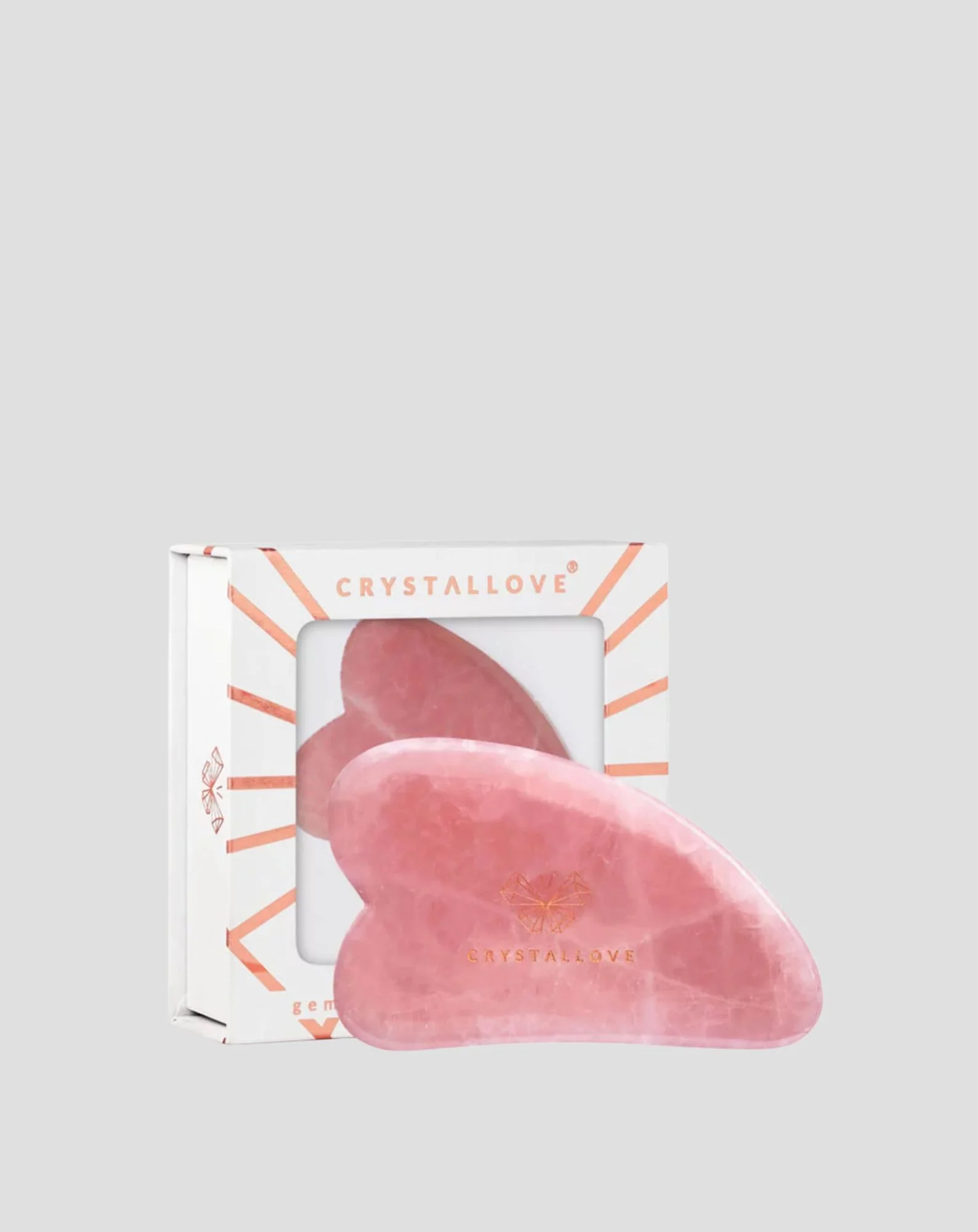 Płytka do masażu twarzy gua sha z kwarcu różowego - kamień miłości Crystallove
