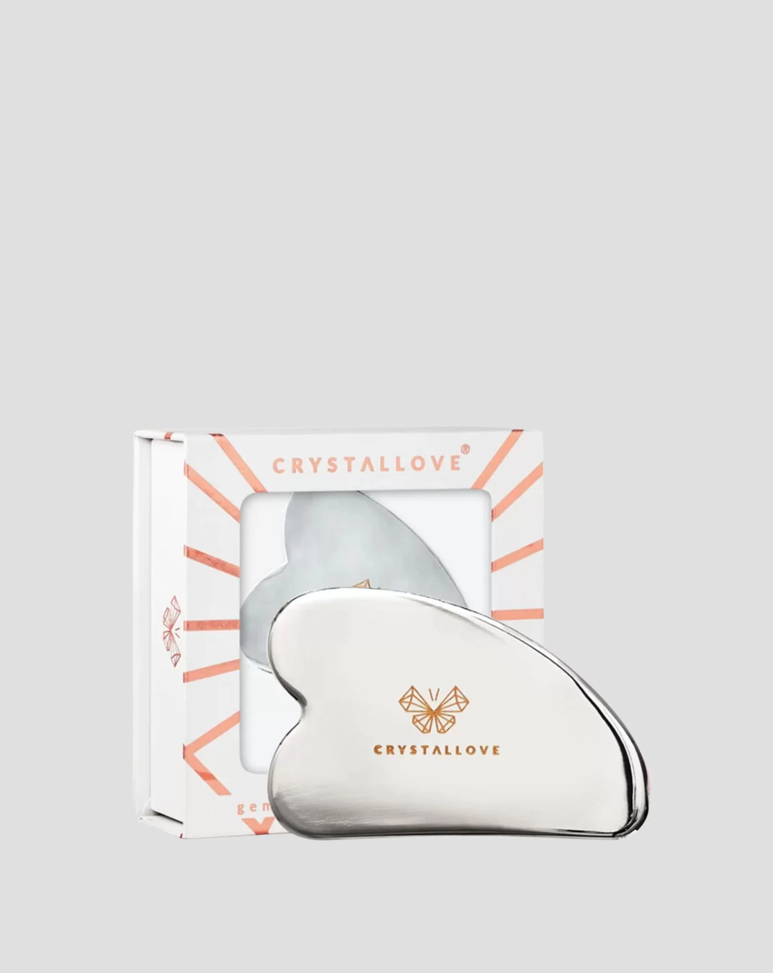 Płytka do masażu twarzy gua sha ze stali nierdzewnej Cryo Ice Gua Sha Crystallove