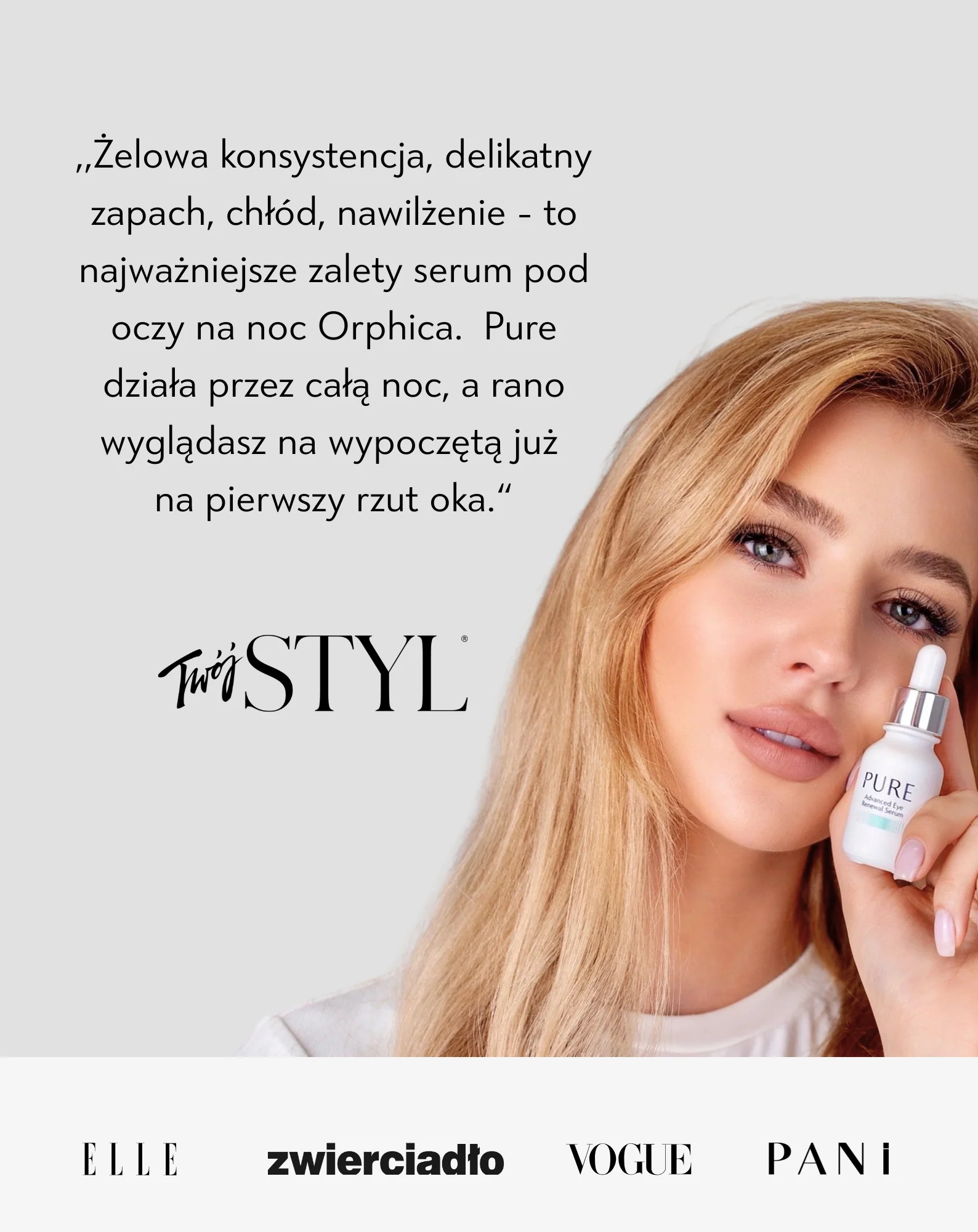 Skoncentrowane serum pod oczy ze śluzem ślimaka na cienie, na zmarszczki, na opuchnięcia Pure Orphica Clinic - Image 7