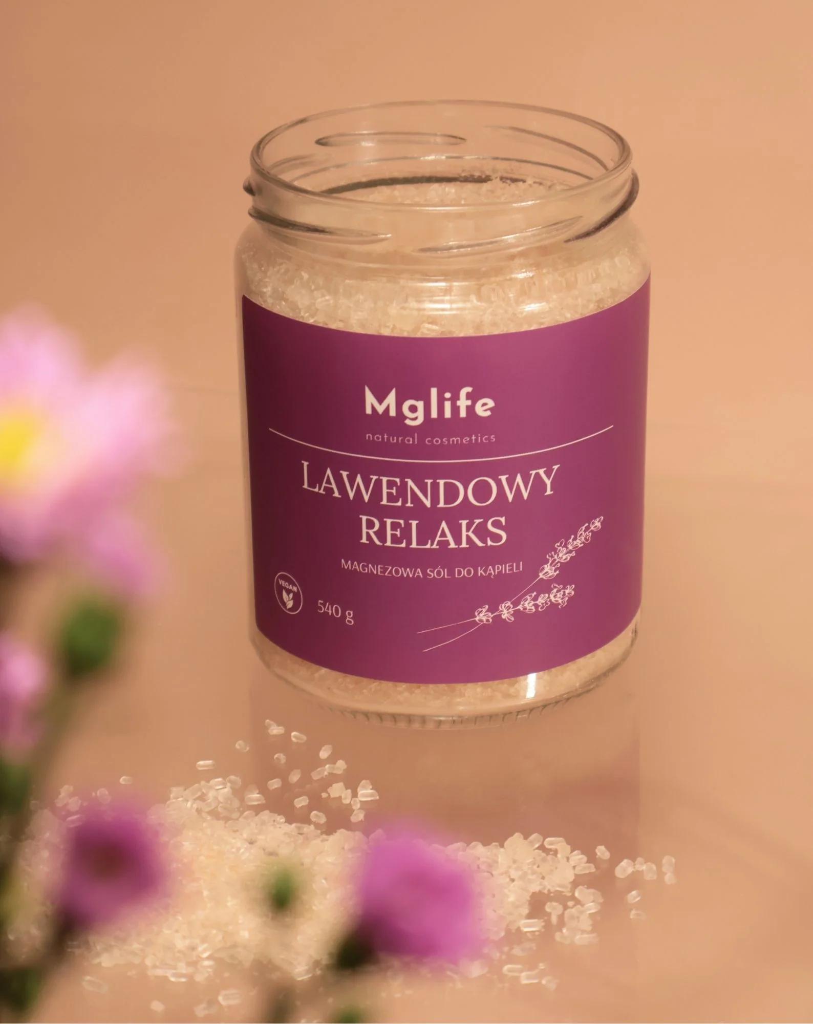 Sól magnezowa do kąpieli z solą Epsom i olejkiem eterycznym Lawendowy relaks Mglife - Image 3