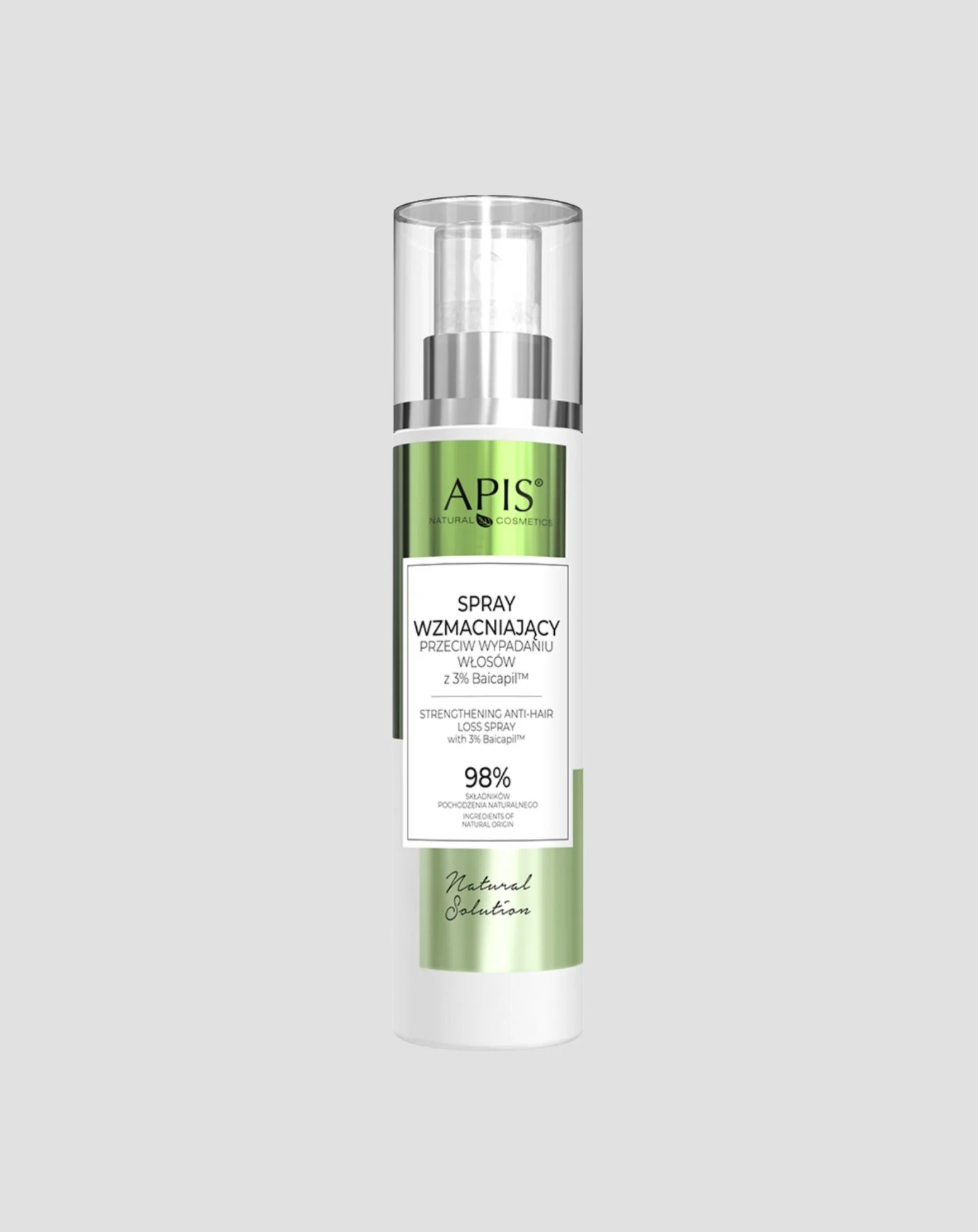 Spray wzmacniający przeciw wypadaniu włosów z 3% Baicapil Natural Solution Apis