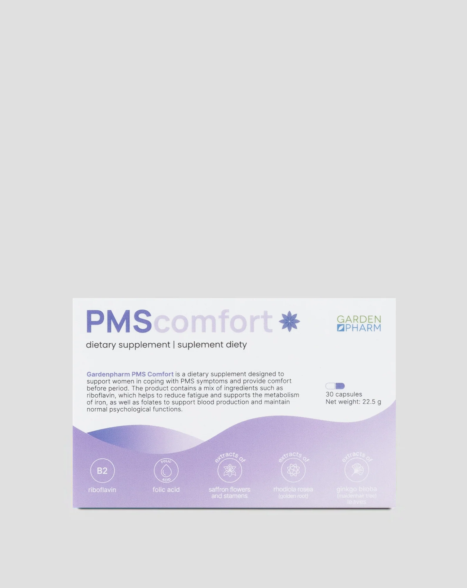 Suplement diety dla kobiet na zespół napięcia przedmiesiączkowego PMS Comfort Gardenpharm