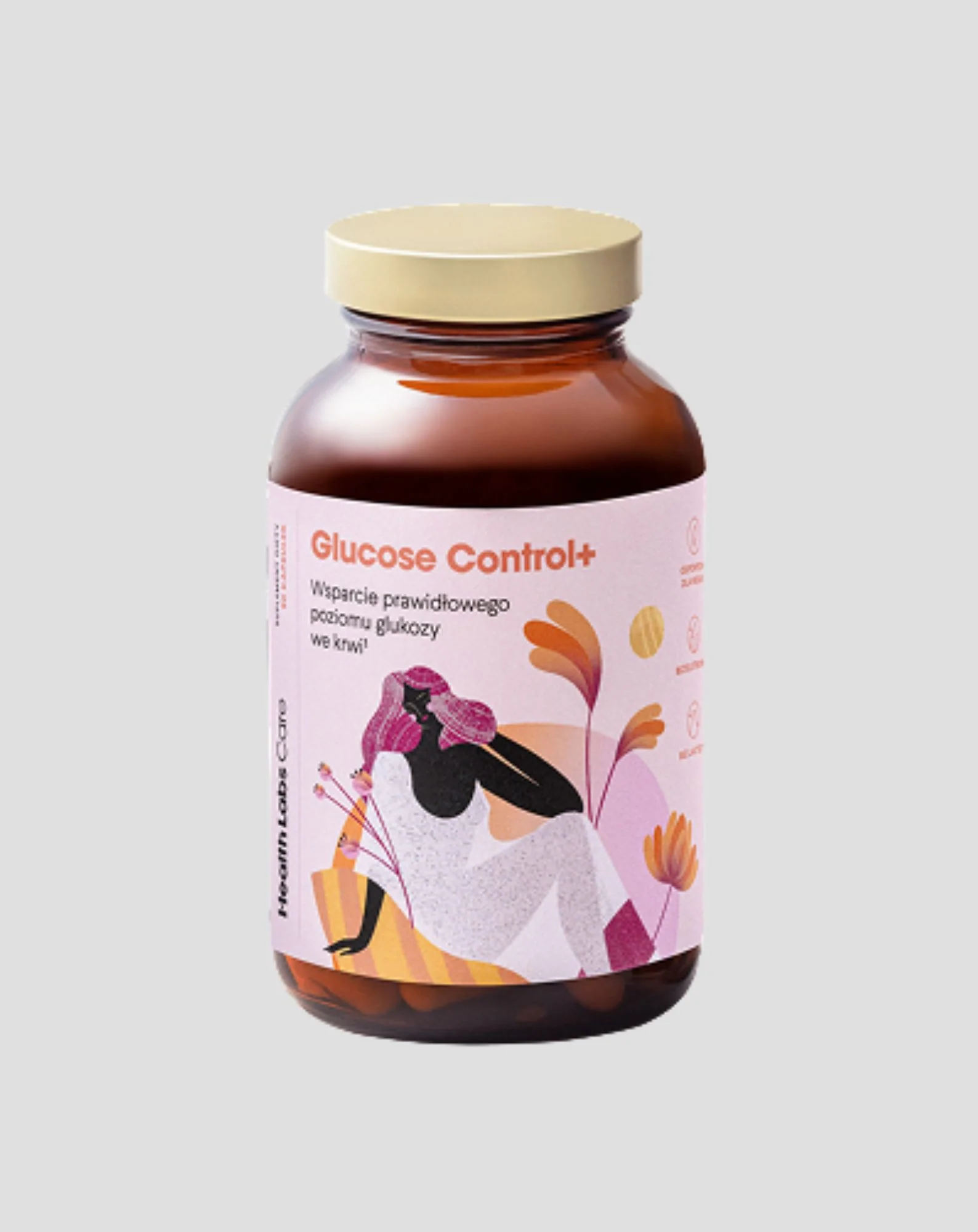 Suplement wspierający kontrolę poziomu cukru we krwi Glucose Control+ Health Labs Care 90 kapsułek