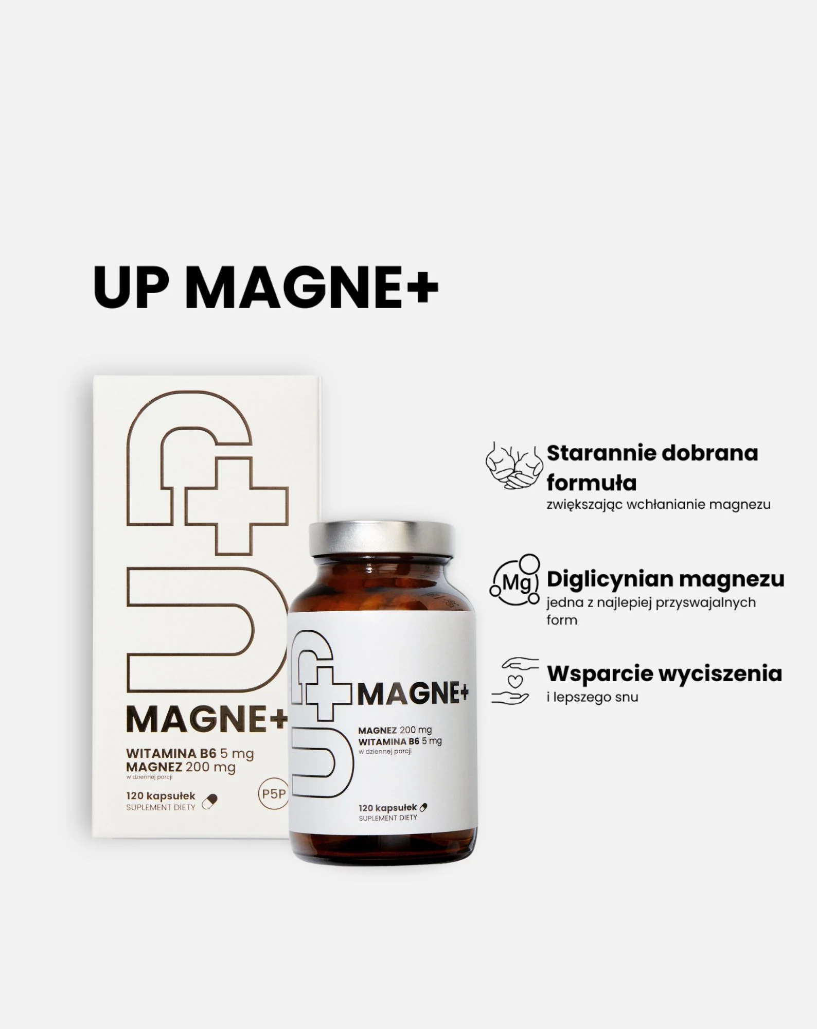 Suplement Up Magne + magnez z aktywną formą witaminy B6 UP Health Pharma 120 kapsułek - Image 3