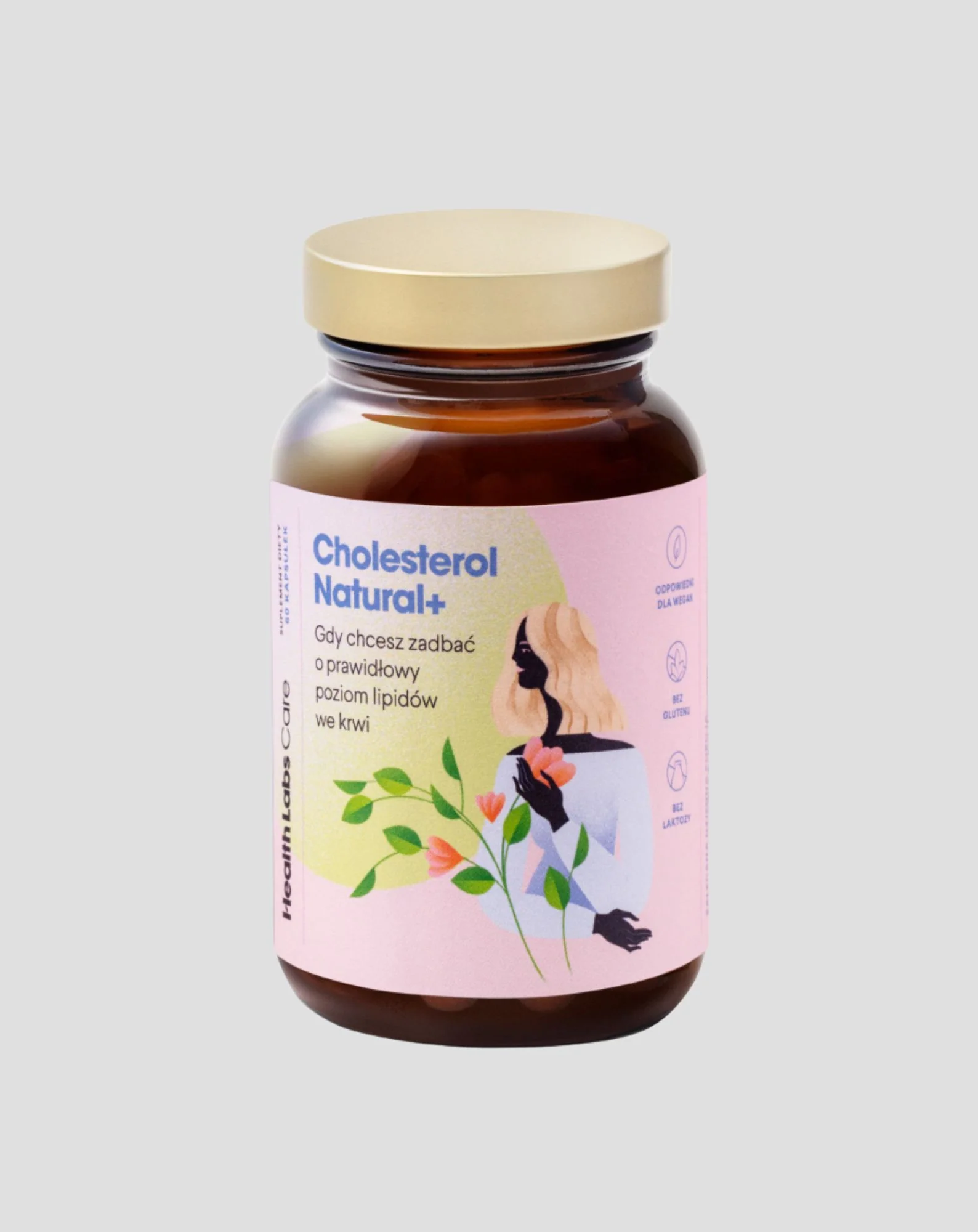 Suplement wspierający przy wysokim cholesterolu z monakoliną K Cholesterol Natural+ Health Labs Care 60 kapsułek