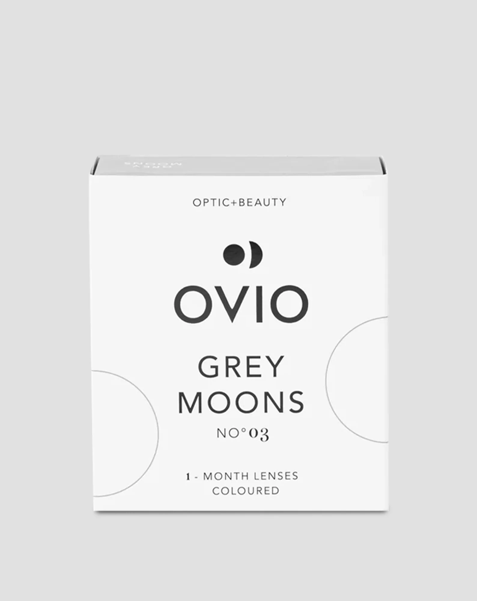 Szare grafitowe soczewki kontaktowe kolorowe zerówki miesięczne grey moons no. 3 Ovio
