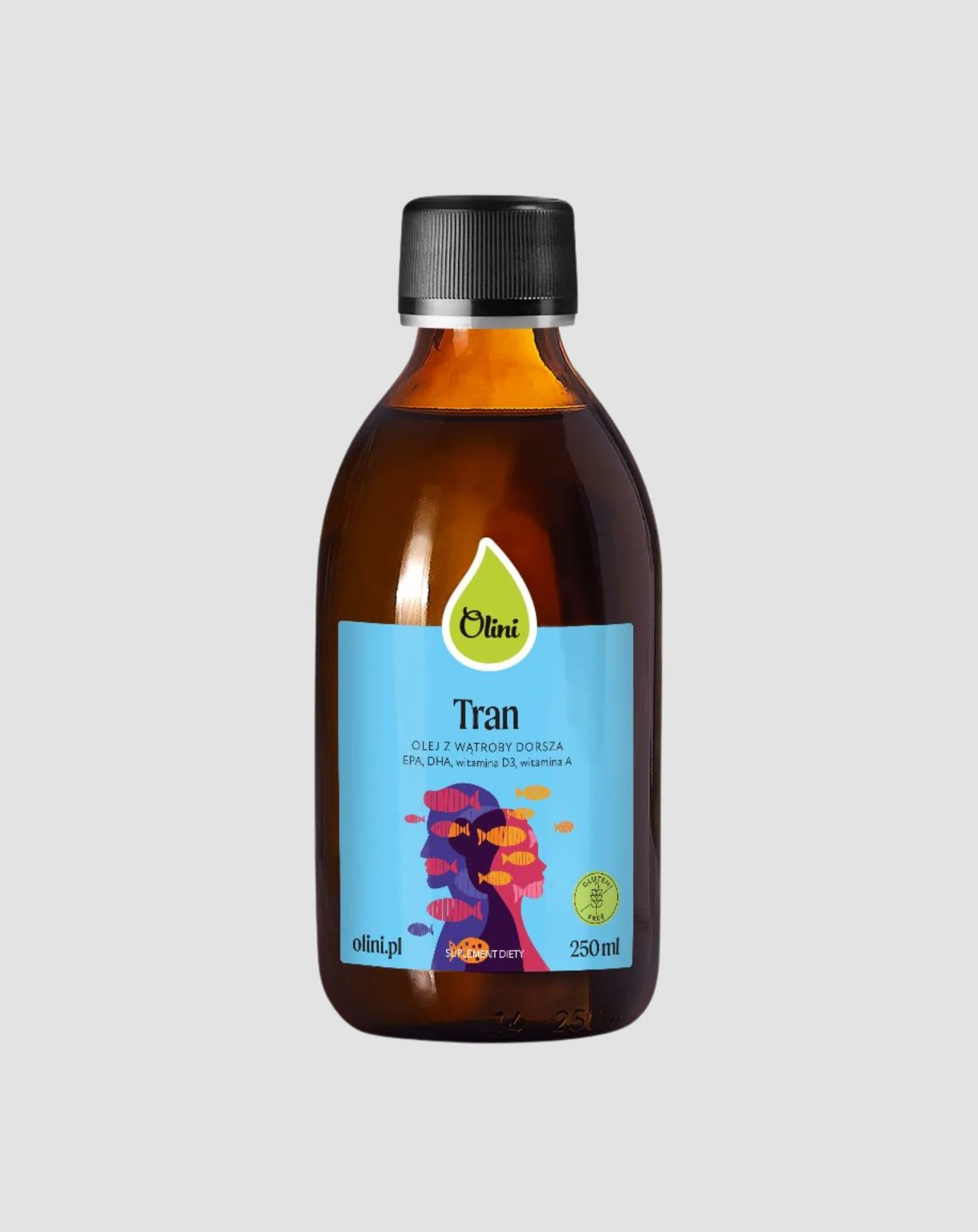 Tran dla dzieci z wysoką zawartością witamin i omega-3 Olini 250 ml