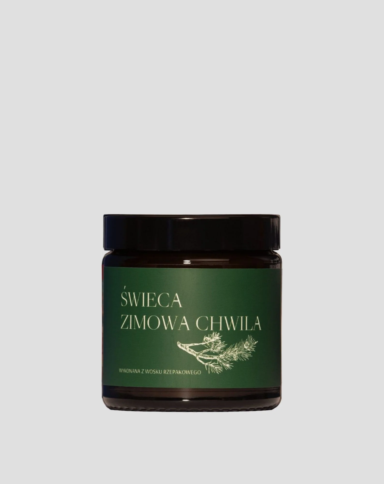 Wegańska świeca rzepakowa Zimowa chwila o zapachu sosny, cedru i bursztynu 120 ml MgLife