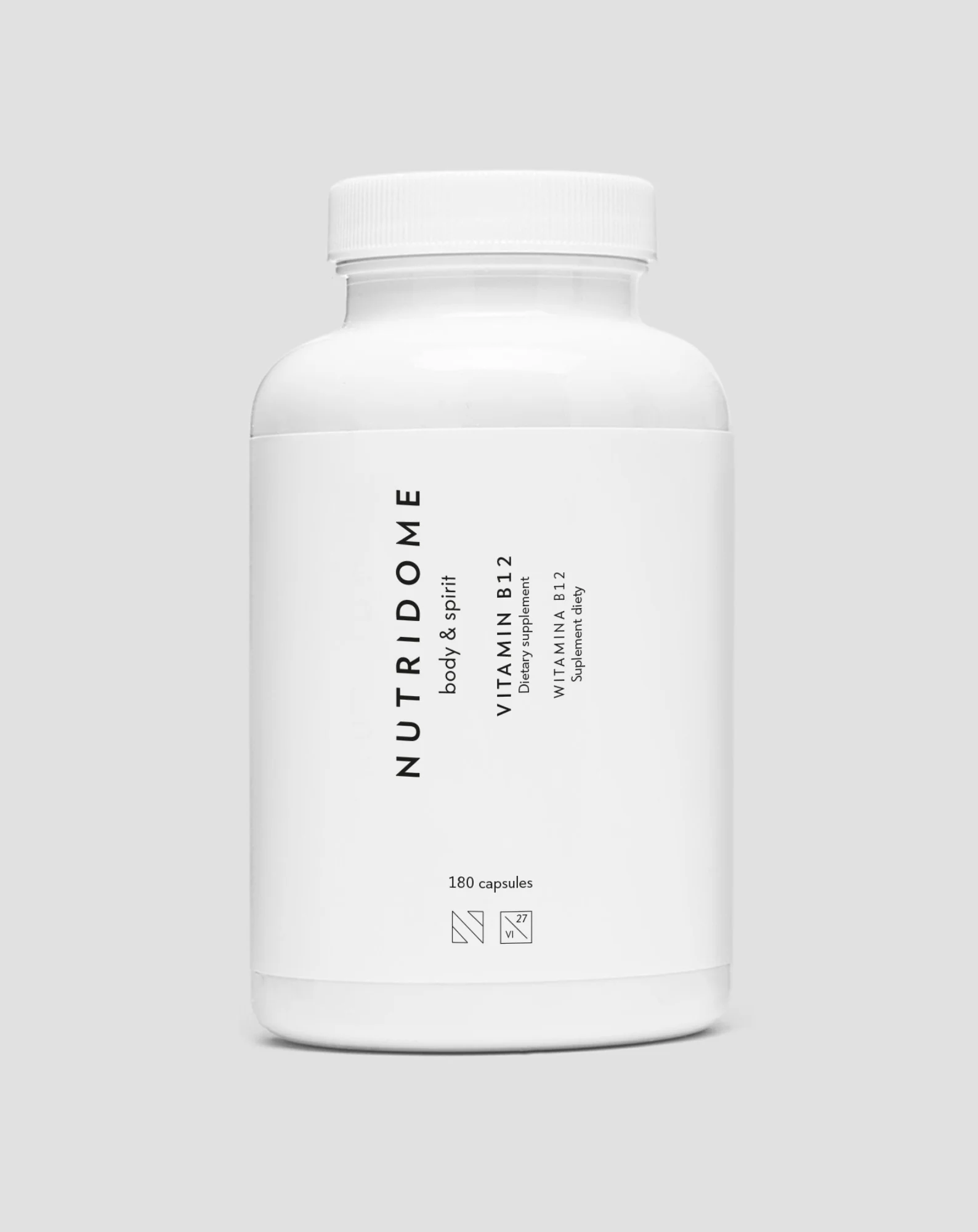 Witamina B12 Nutridome na odporność, zmęczenie i funkcjonowanie układu nerwowego 180 kapsułek